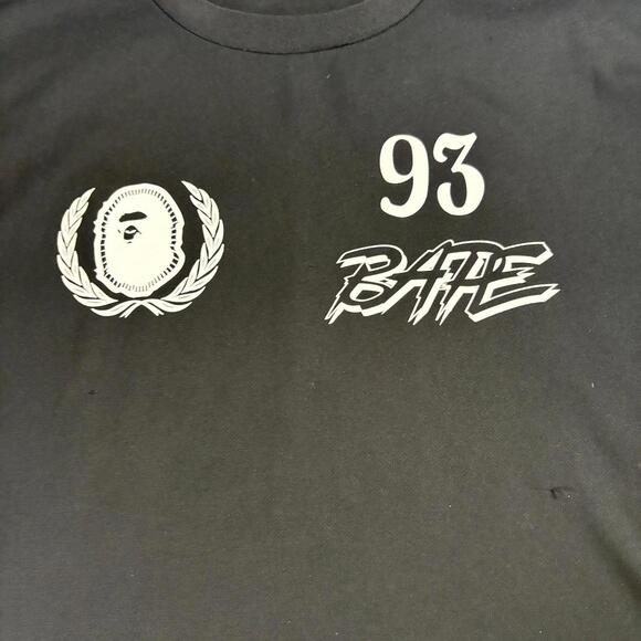 A Bathing Ape BAPE Motorsports Long Sleeve Shirt Mens L Black Graphic Streetwear - Picture 2 of 11